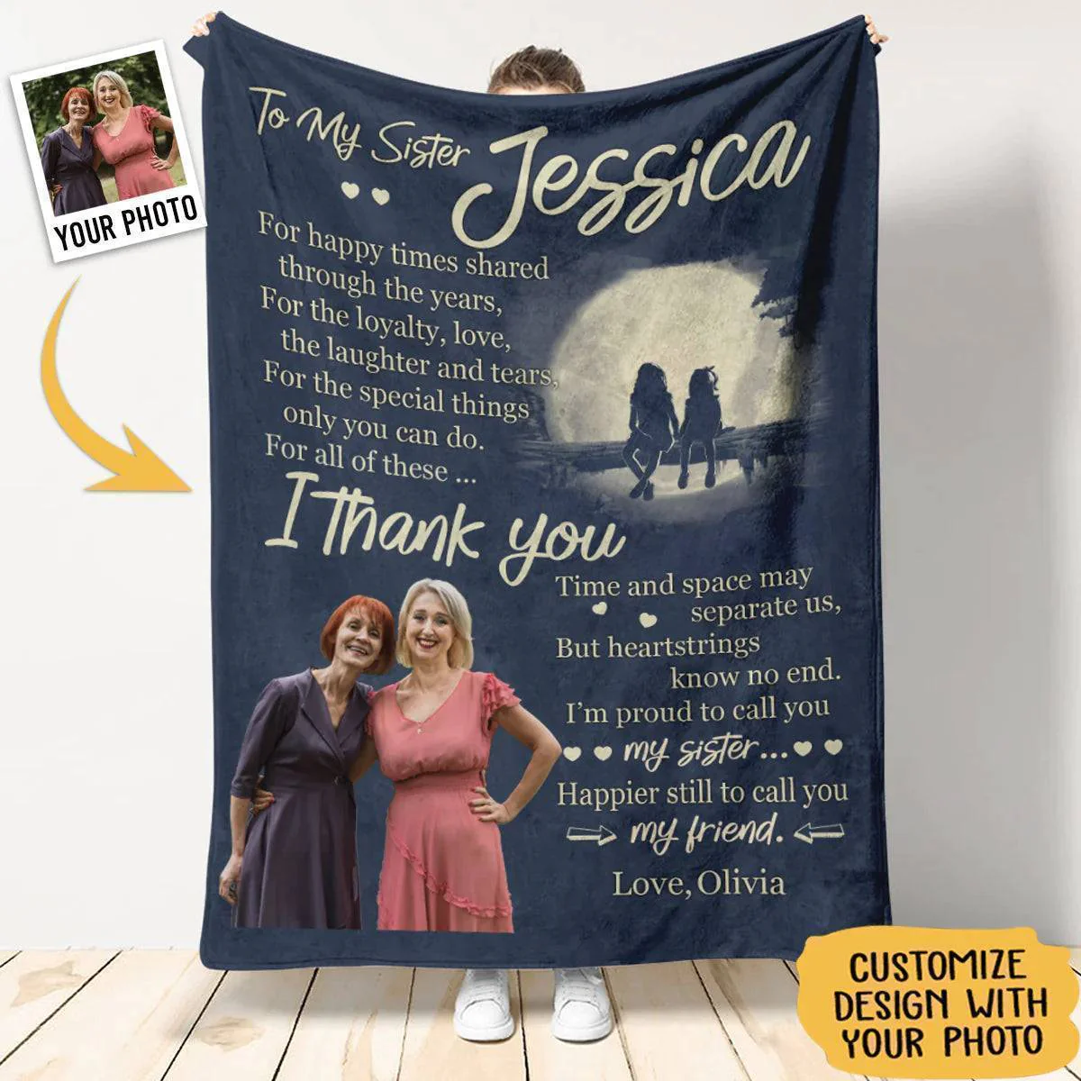 Personalized Custom Blanket For Sisters - Grow Up Together Until We Are Old - Image 2