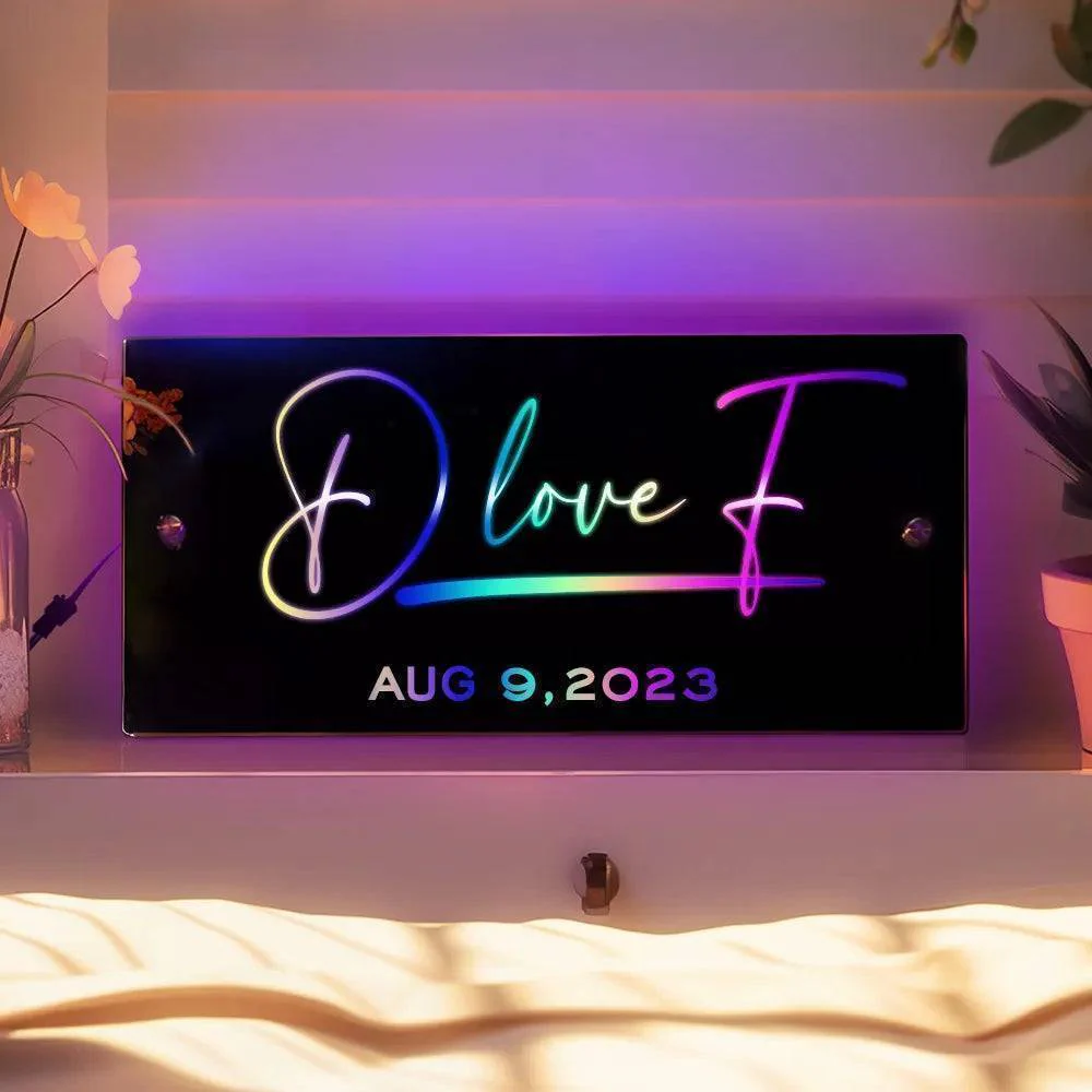 Personalized Affirmations Mirror - Light Colorful - Bedroom Lamp - Custom Name - Image 3