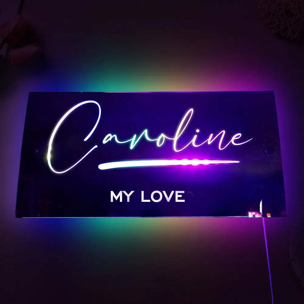Personalized Affirmations Mirror - Light Colorful - Bedroom Lamp - Custom Name - Image 7