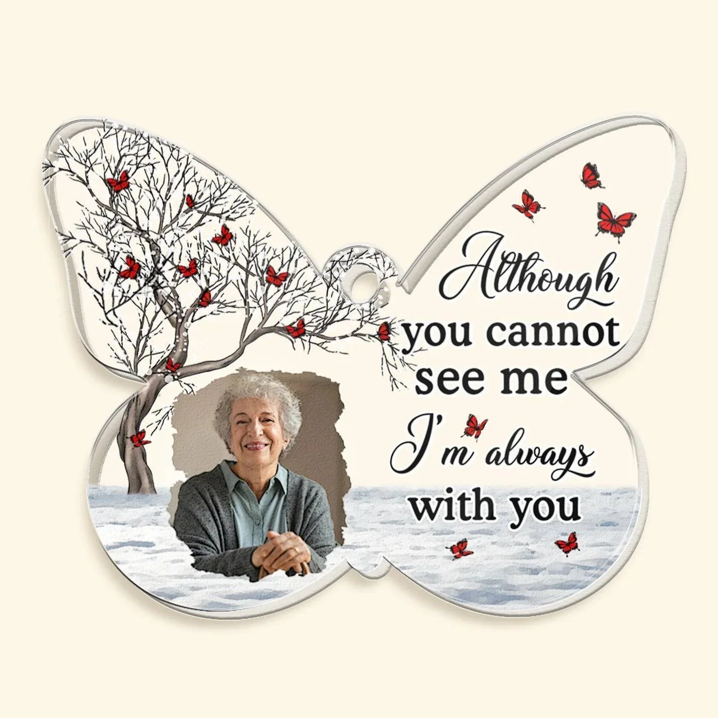 Your Wings Were Ready But My Heart Was Not - Personalized Acrylic Photo Keychain - Image 4