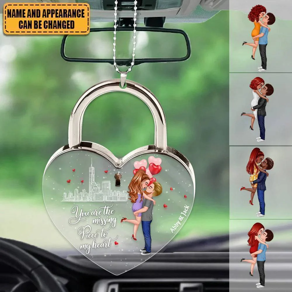Kiss of Love - Customized Acrylic Car Ornament for Couples - Romantic Valentine's & Anniversary Gift - Image 2