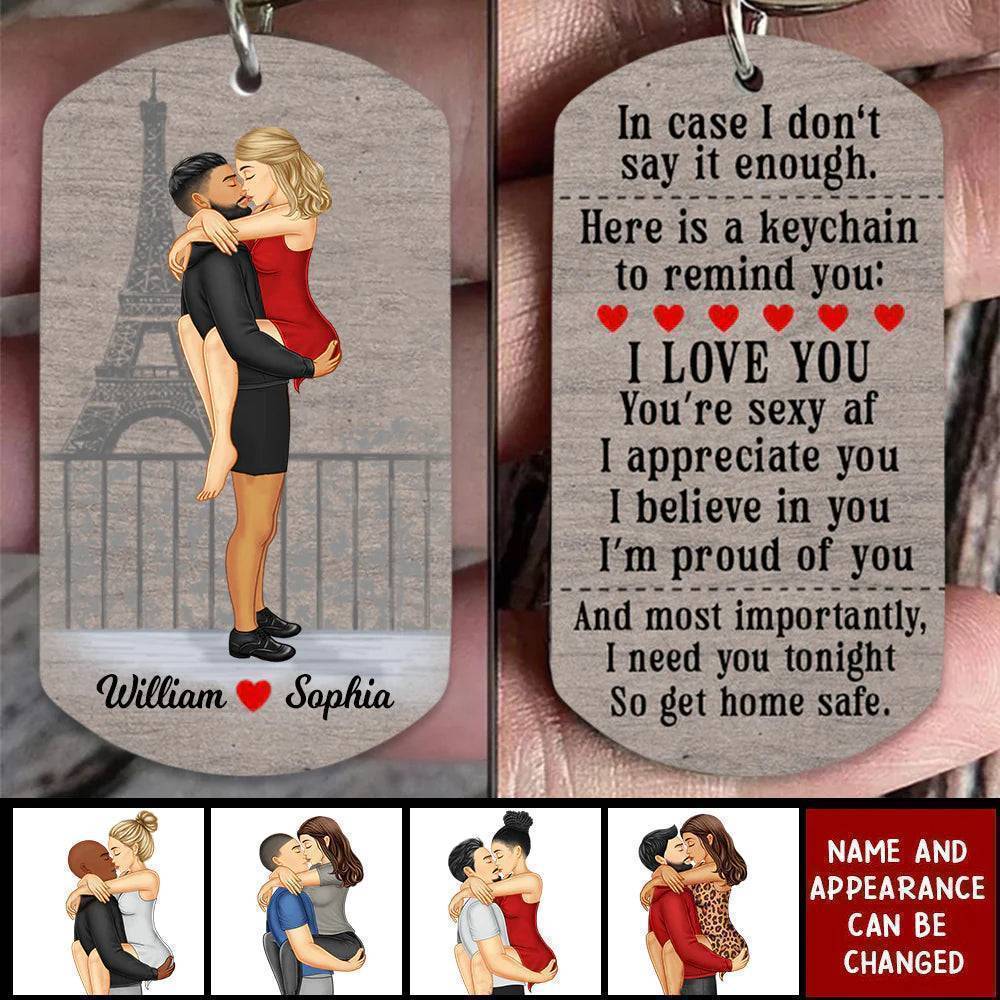 I Need You Tonight So Get Home Safe - Custom Stainless Steel Keychain - Romantic Gift for Couples - Perfect for Valentine's & Anniversaries - Image 3