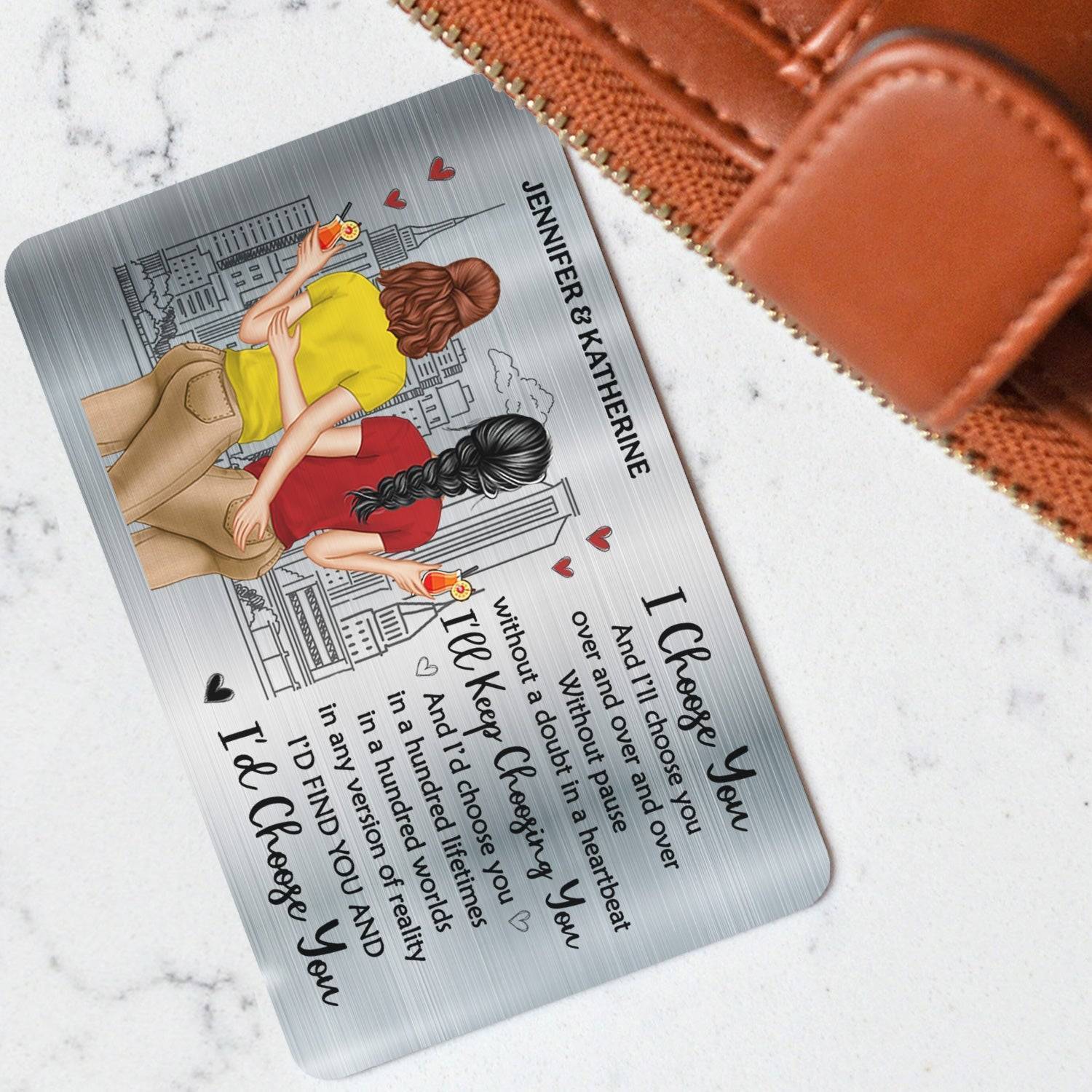 Personalized 'I Love You' Aluminum Wallet Card - Ideal for Anniversaries & Valentine's - Image 3