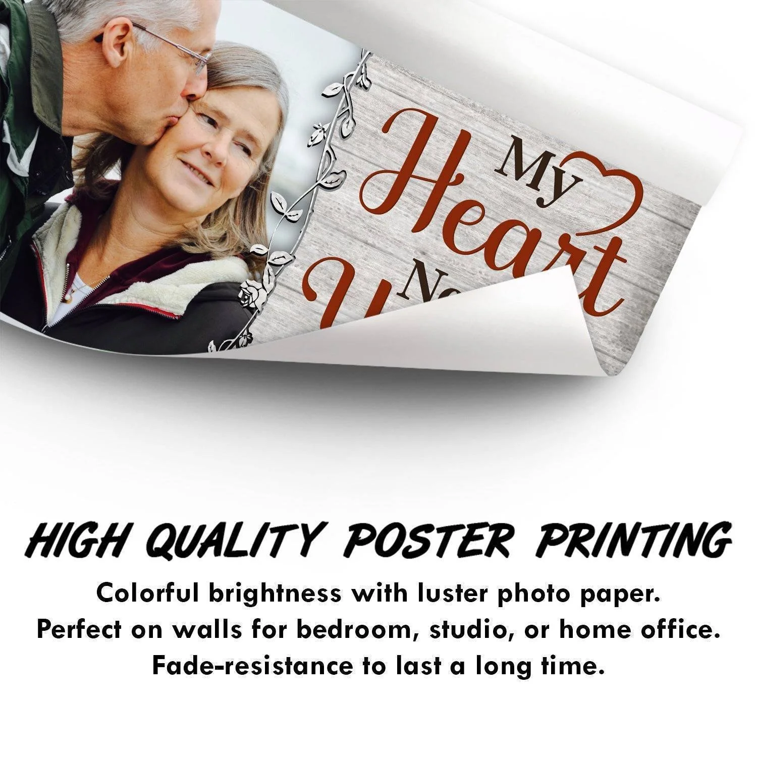 My Favorite Place In All The World Is Next To You - Personalized Photo Poster - Ideal Romantic Gift for Couples on Valentine's & Anniversaries - Image 3