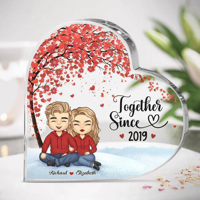 Personalized 'Together Since' Heart Acrylic Plaque - Anniversary & Valentine's Gift