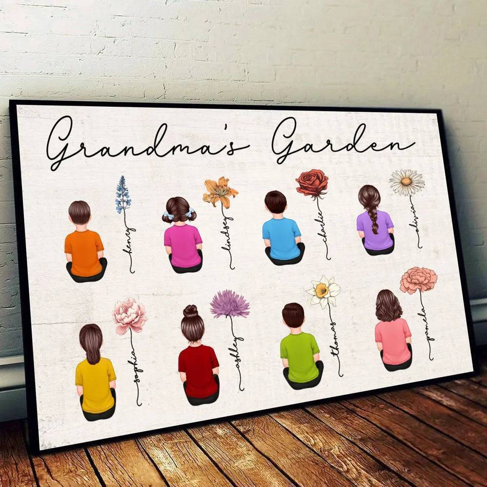 Blooming Heritage - Vintage Birth Month Floral Poster with Grandkids' Names - Ideal Mother's Day Gift for Grandma, Mom, & Aunt - Image 3