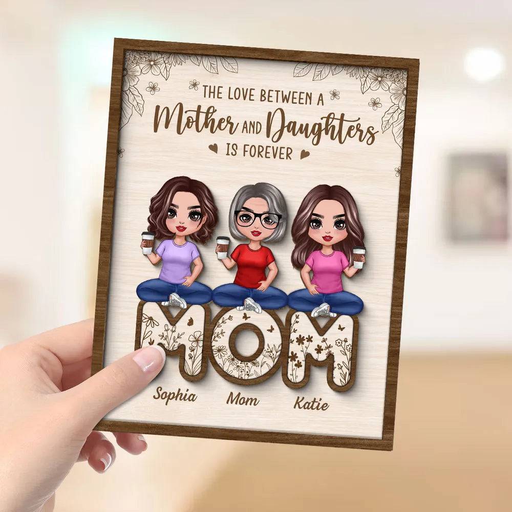 Together with Mom - 'Mother & Daughters' United Wooden Plaque - A Heartfelt Gift for Mother's Day - Image 4