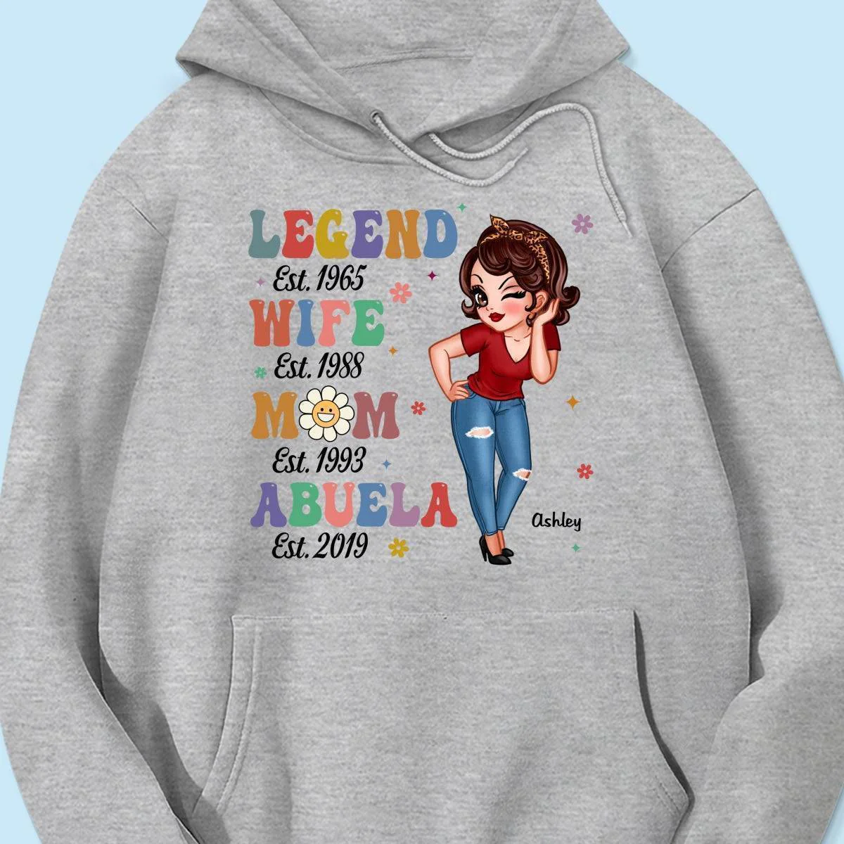Vintage Legend Wife Mom Grandma Personalized Shirt/Hoodie/Sweatshirt - Image 12
