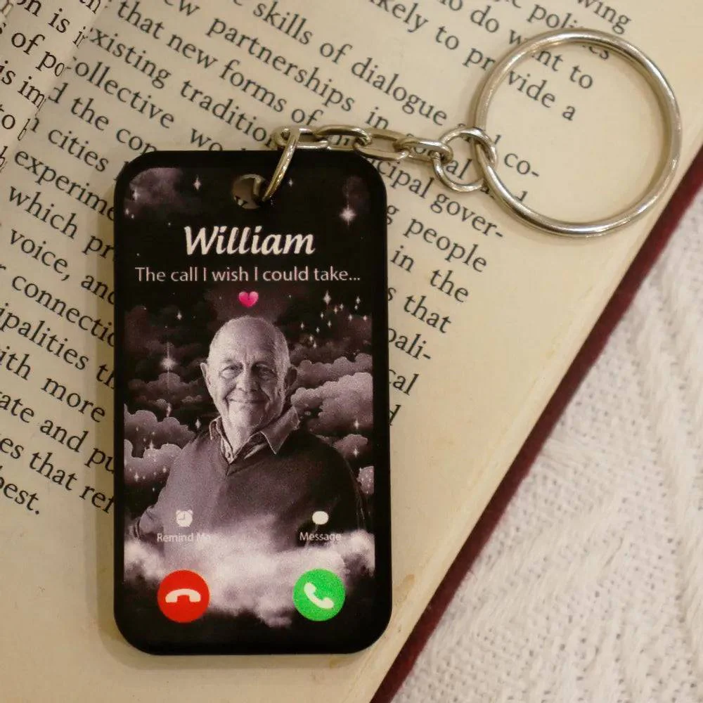 The Call I Wish I Could Take Memorial Sympathy Gift Remembrance Keepsake Photo Inserted Personalized Acrylic Keychain - Image 9