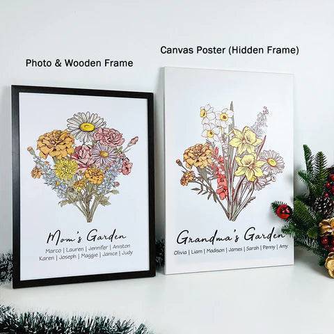 Family Blossoms - Custom Birth Flower & Names Artwork - Personalized Canvas or Poster for Your Home - Image 10