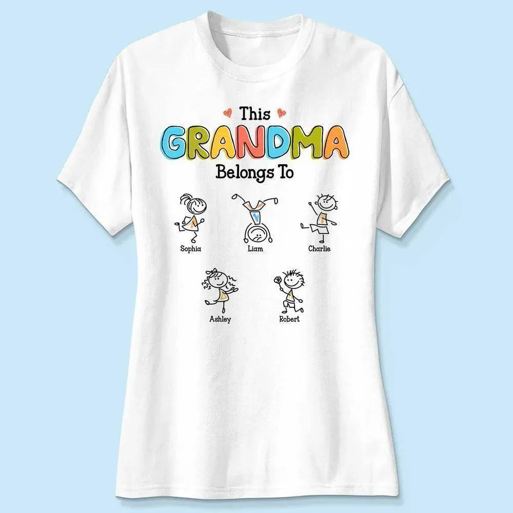 This Grandma Belongs To Drawing Personalized Shirt - Image 4