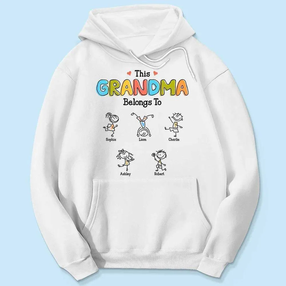This Grandma Belongs To Drawing Personalized Shirt - Image 5