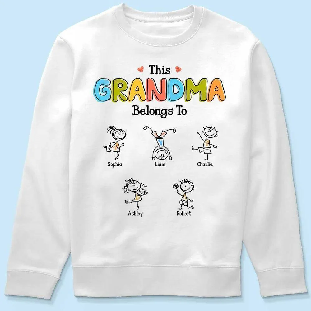 This Grandma Belongs To Drawing Personalized Shirt - Image 6