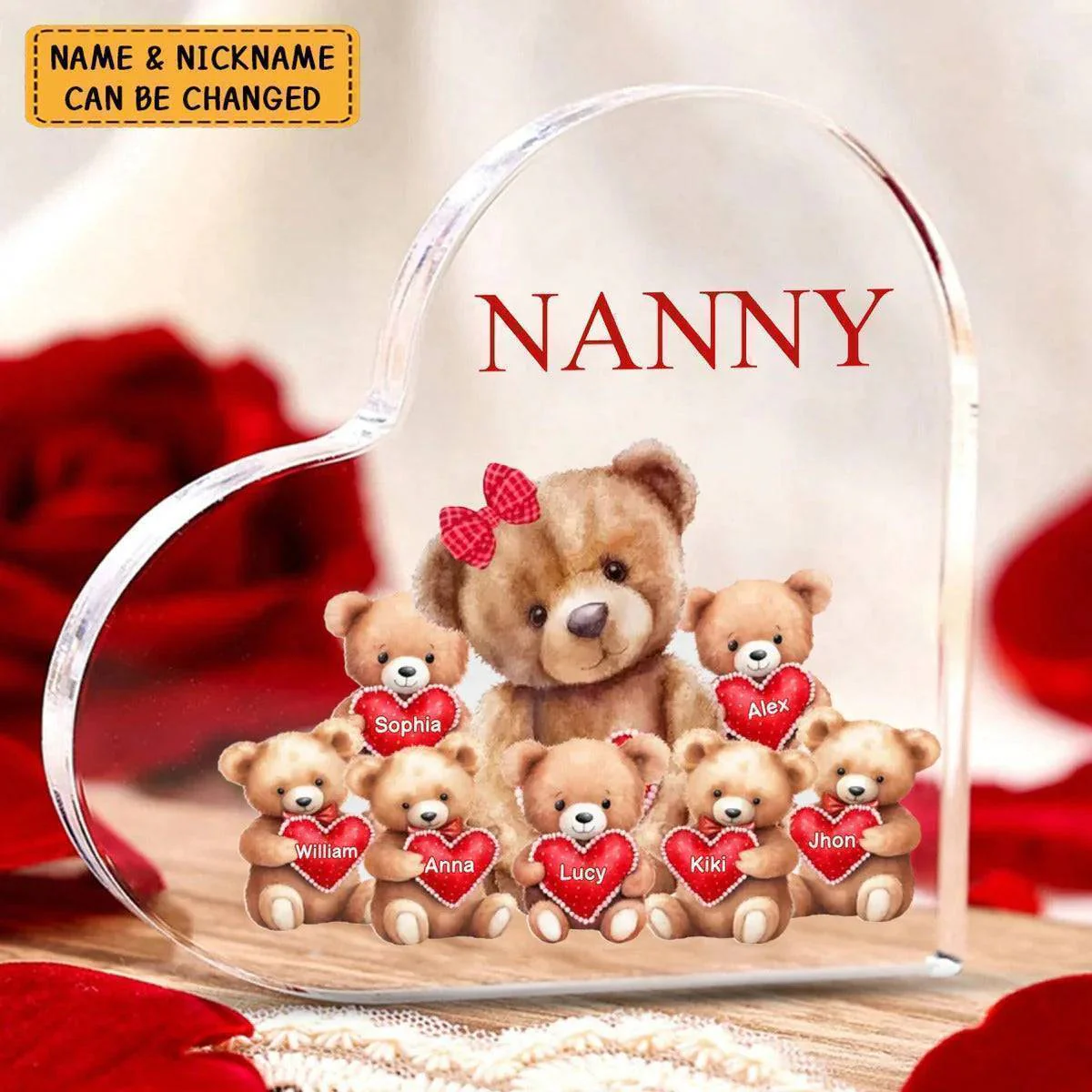 Mama Bear With Little Kids Personalized Acrylic Plaque - Image 2