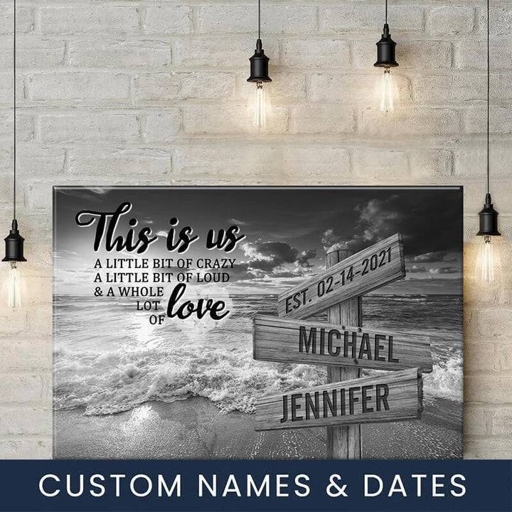 Ocean Sunset Personalized "THIS IS US" Multi-Names Premium Canvas Poster - Image 4
