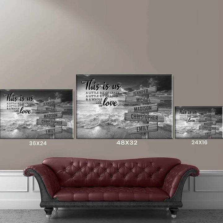 Ocean Sunset Personalized "THIS IS US" Multi-Names Premium Canvas Poster - Image 5