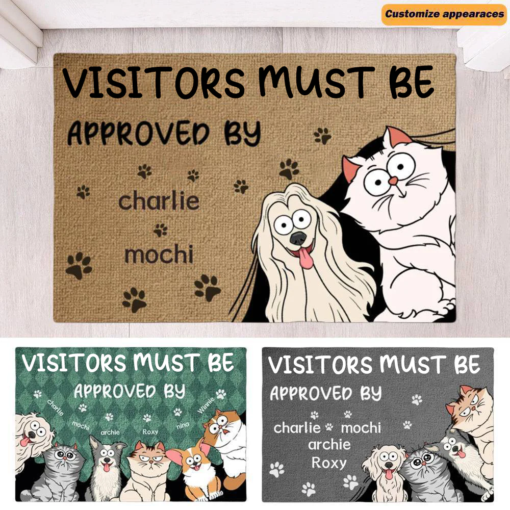 Welcome Humans! Our Doormat Is Pet Approved - Dog Personalized Custom Home Decor Decorative Mat - House Warming Gift, Gift For Pet Lovers, Pet Owners - Image 3