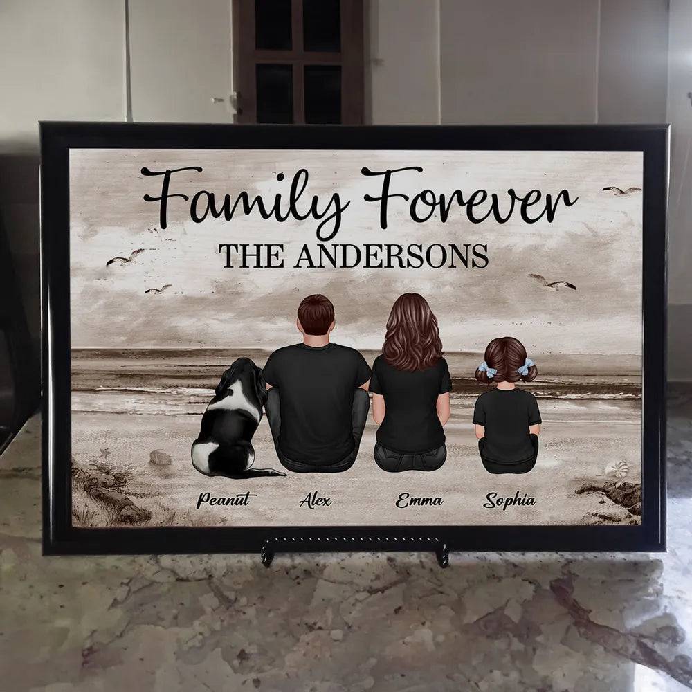 Family Forever Beach Design - Personalized Poster, Keychain, Wallet Card, and Pillow, Unique Gift - Image 5
