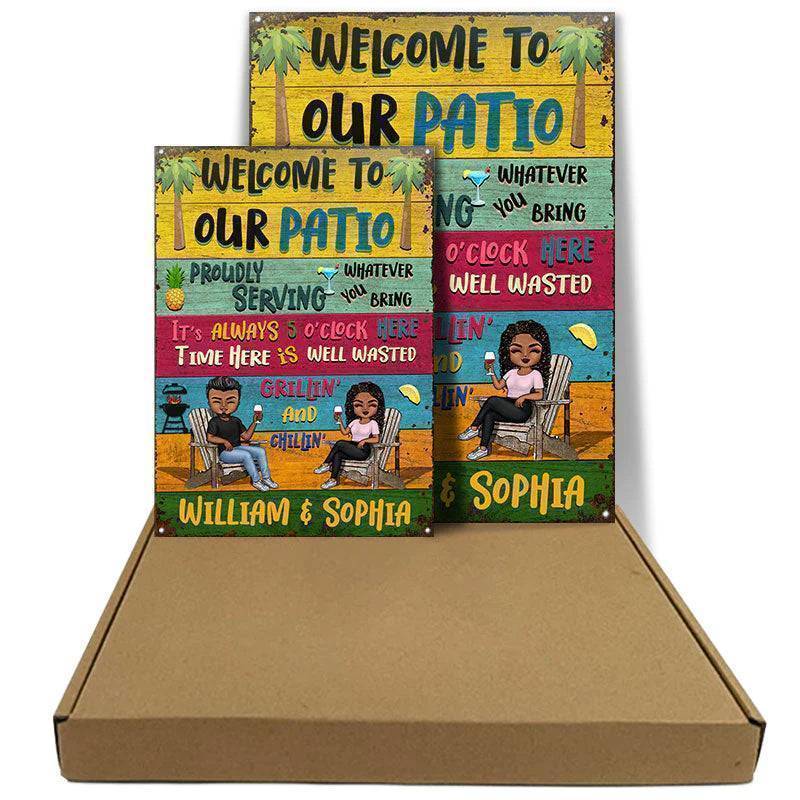 Patio Welcome Grilling Proudly Serving Whatever You Bring - Backyard Sign - Personalized Custom Classic Metal Signs(include nails) - Image 6