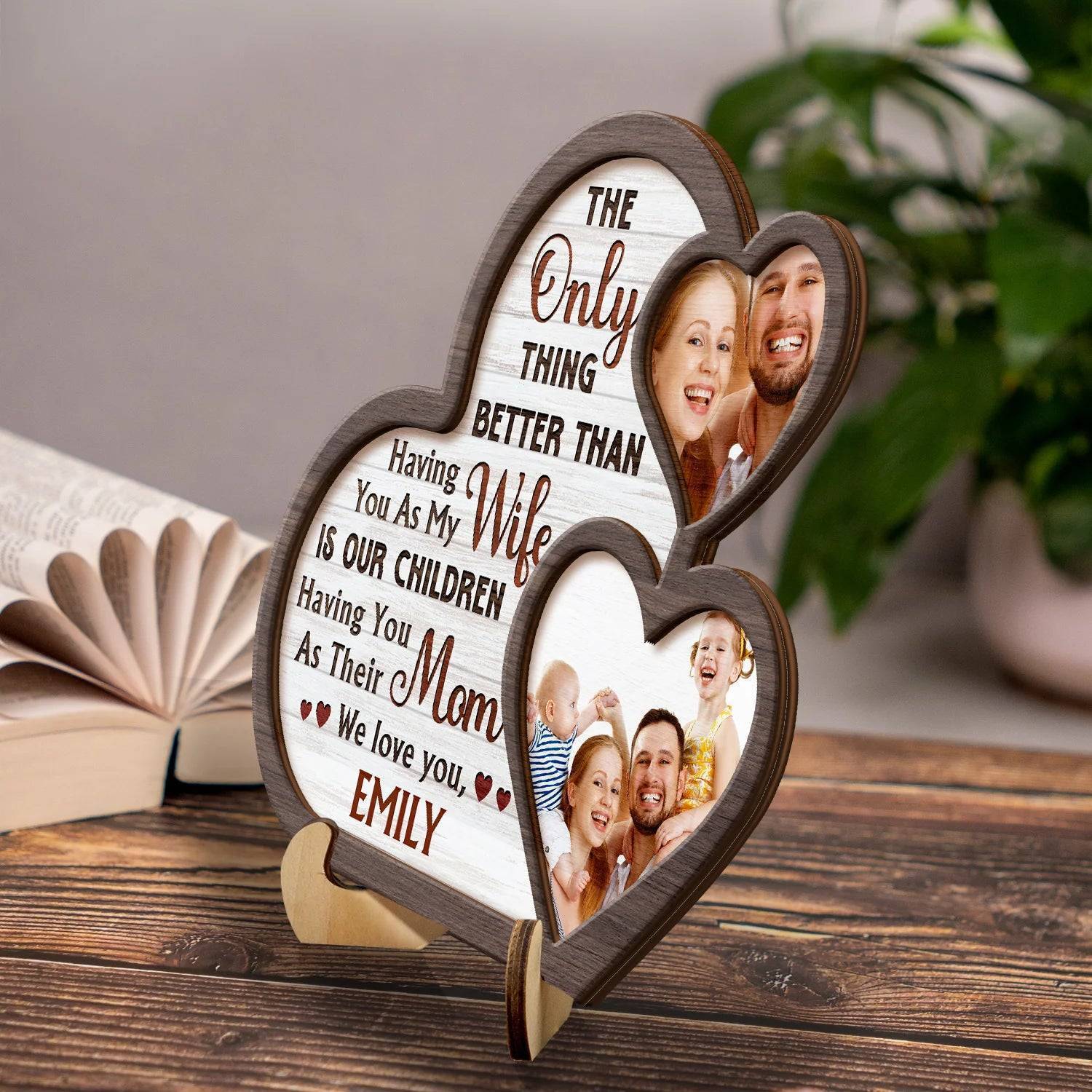 Custom Photo The Only Thing Better Than Having You - Mom Gift For Wife From Husband - Personalized 2-Layered Wooden Plaque With Stand - Image 3
