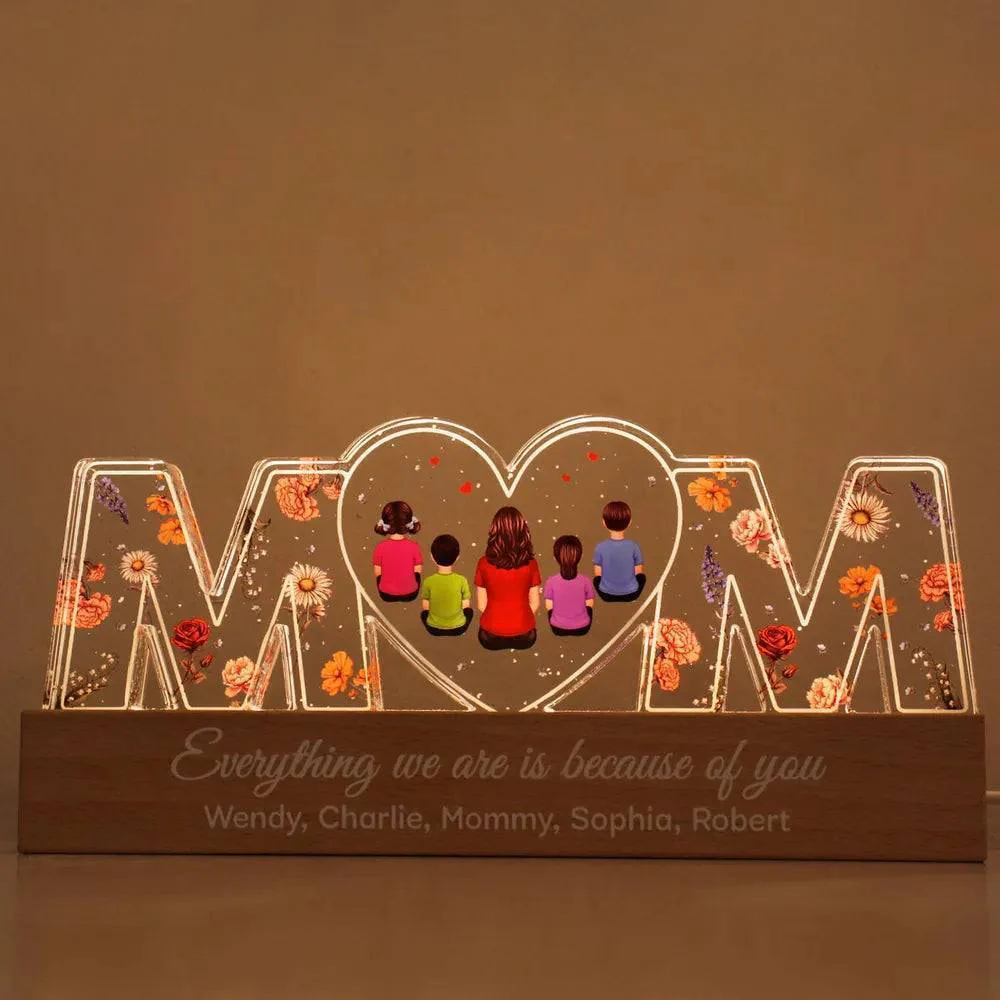 Heartlight Memories: Custom Family Glow, Custom Birth Month Flower Led Night Light - Image 4
