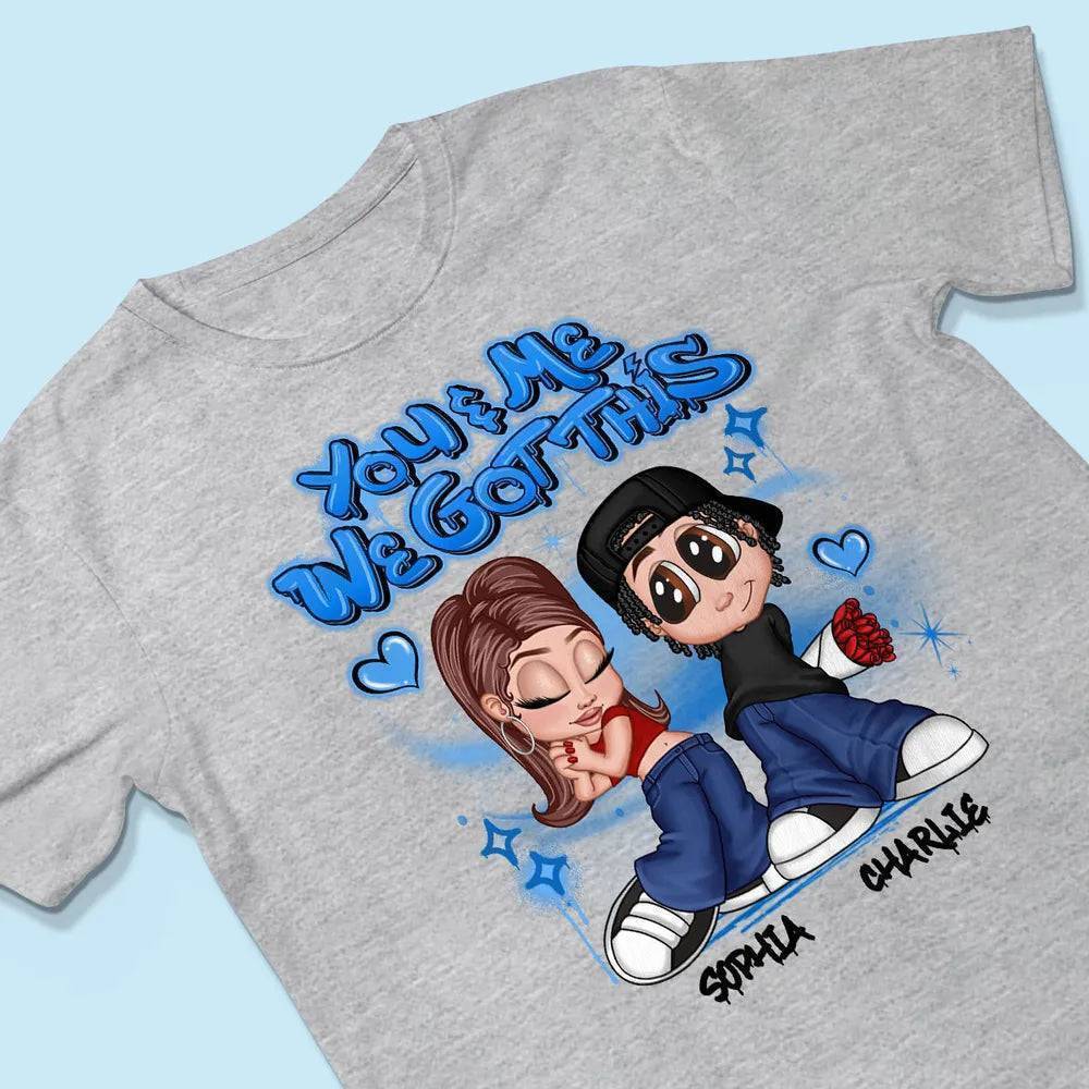 Y2K Couple Airbrushed Personalized Shirt, Gift For Him Gift For Her - Image 3