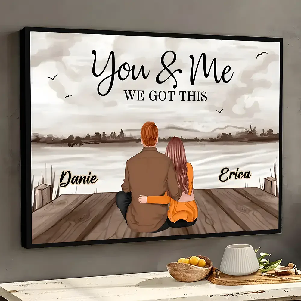 I Choose You - Back View Couple Sitting - Personalized Horizontal Poster - A Timeless Valentine's Day Tribute-2 - Image 3