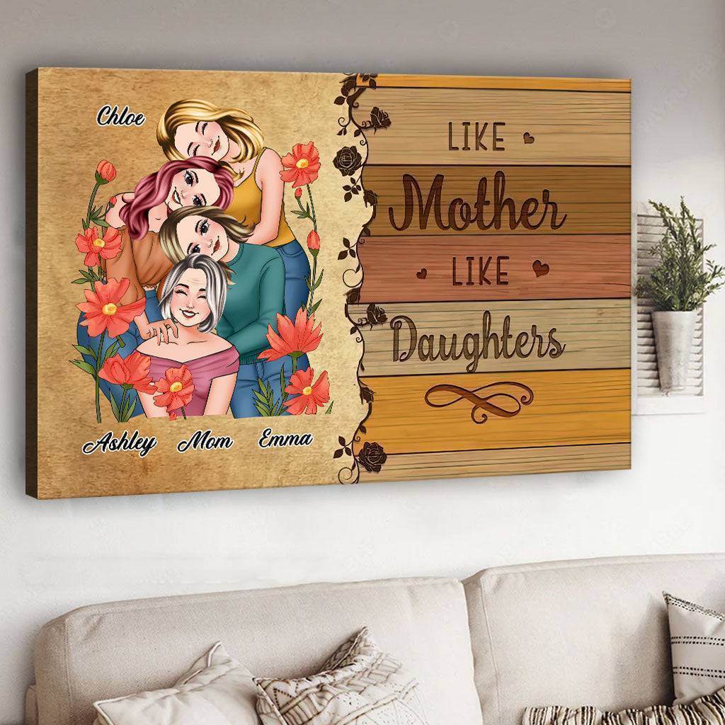 Like Mother Like Daughters Family Portrait - Personalized Mother Canvas And Poster - Image 3