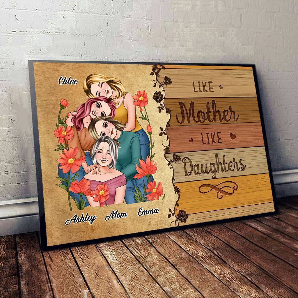 Like Mother Like Daughters Family Portrait - Personalized Mother Canvas And Poster - Image 6