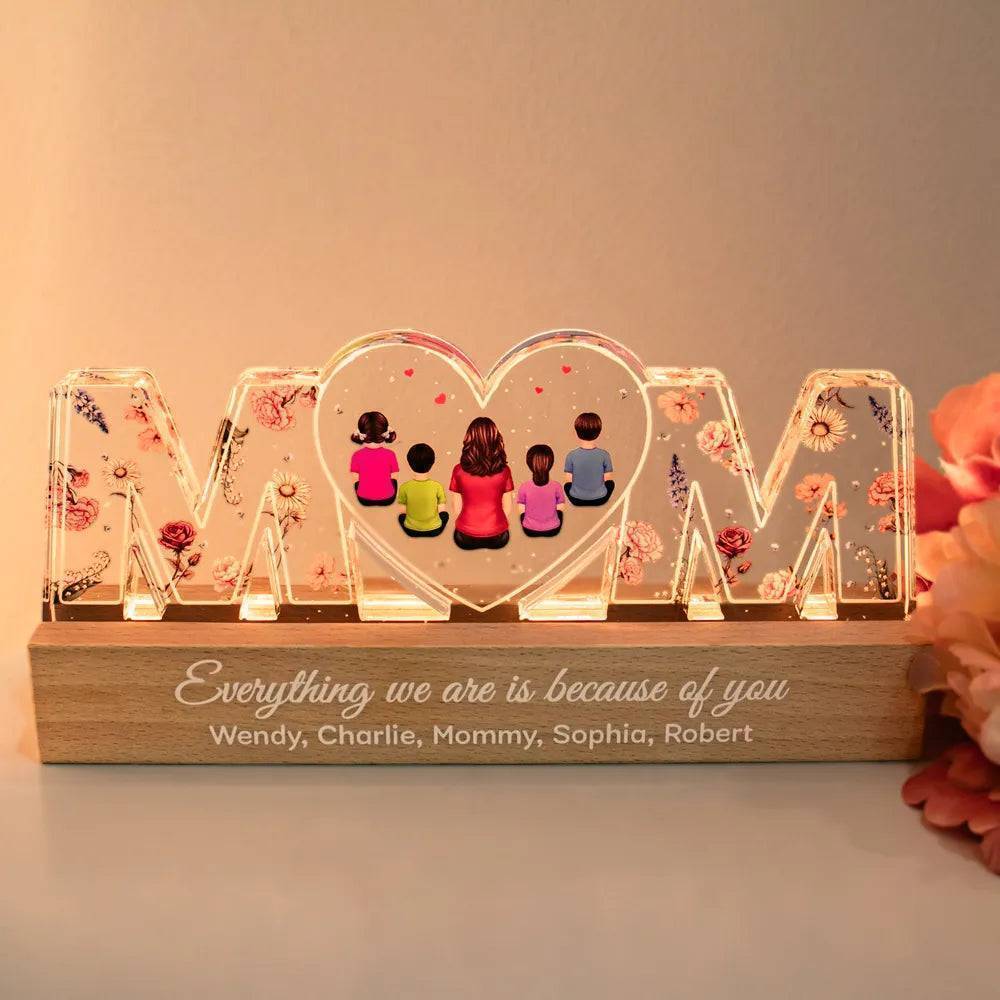 Heartlight Memories: Custom Family Glow, Custom Birth Month Flower Led Night Light - Image 7