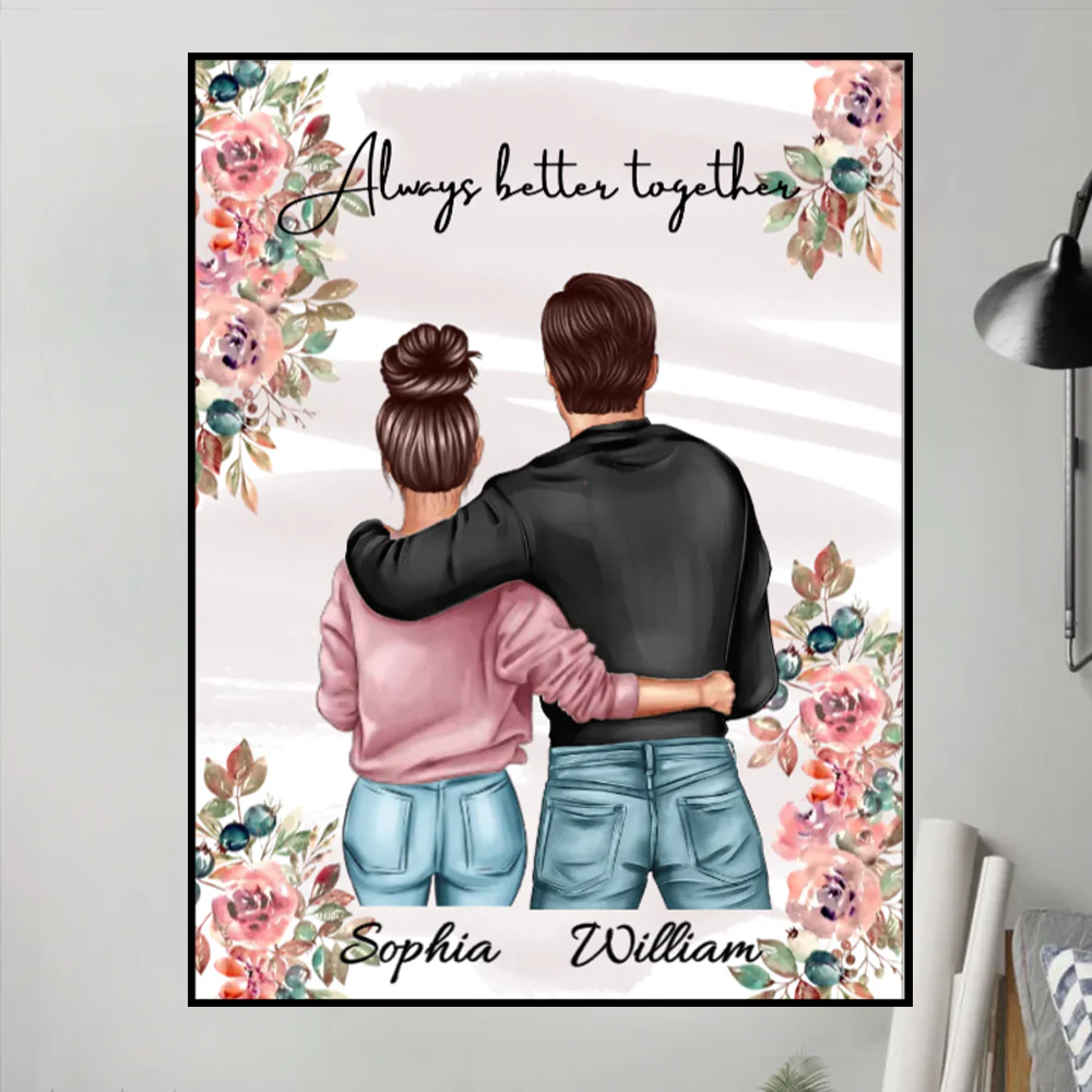 Embrace of Love - Personalized 'All of Me Loves All of You' Poster or Canvas - A Cherished Gift for Couples - Image 2