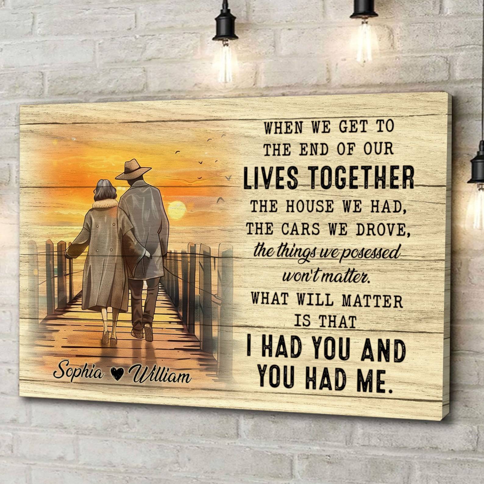 When We Get To The End Personalized Couple Canvas, Custom Couple Wall Art, Wedding Gift, Anniversary Hanging, Custom Couple Gift - Image 3
