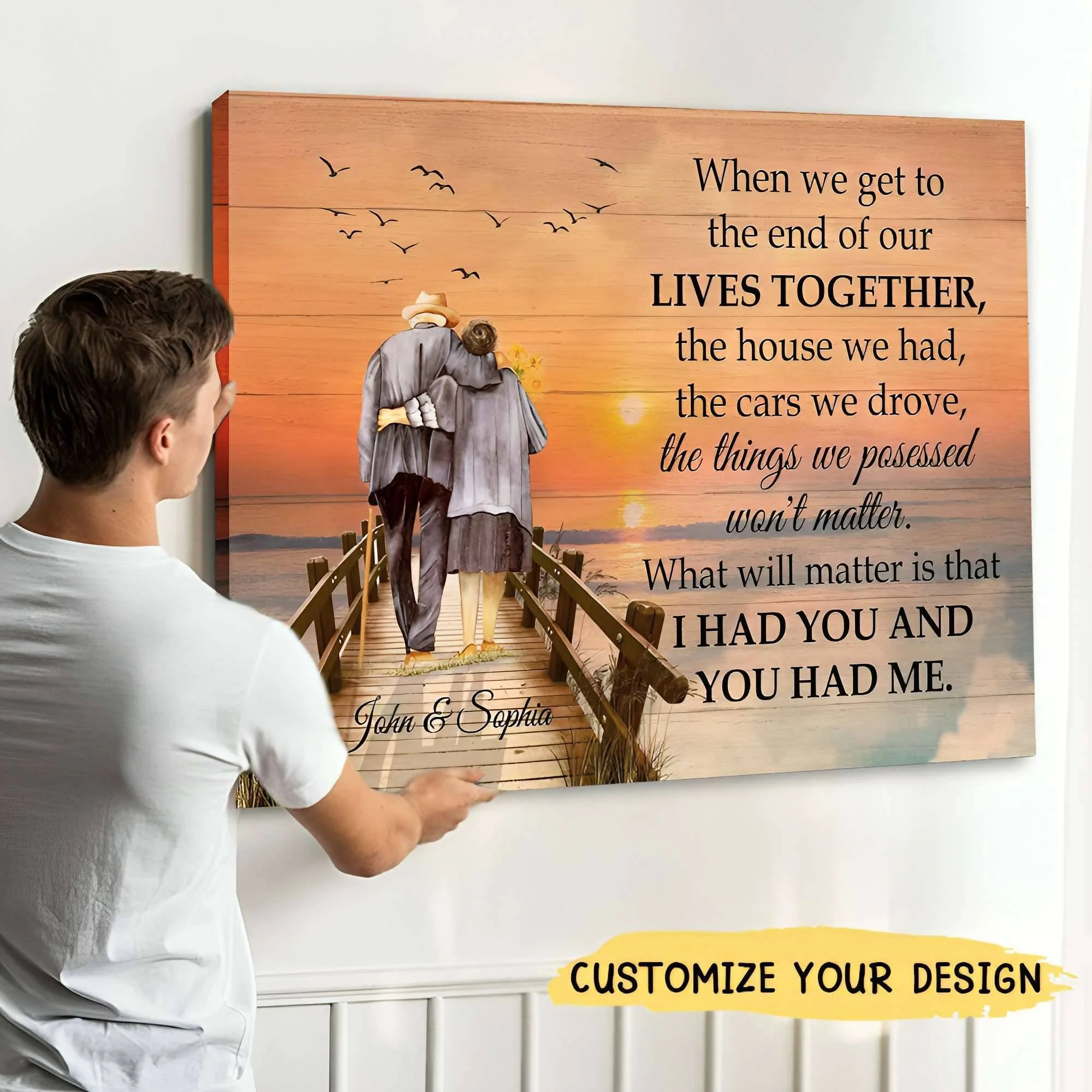 When We Get To The End Personalized Couple Canvas, Custom Couple Wall Art, Wedding Gift, Anniversary Hanging, Custom Couple Gift - Image 5