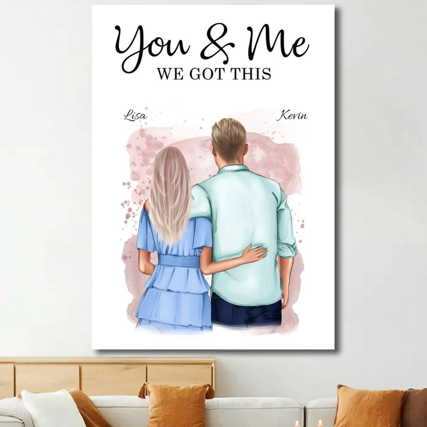United in Love - 'You & Me, We Got This' Personalized Poster or Canvas for Couples - Image 5