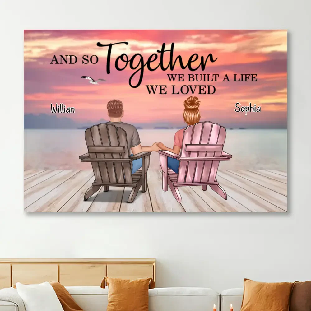 Together We Sail - Personalized Sunset Couple Canvas/Poster - You & Me, We Got This, A Gift of Unity - Image 3