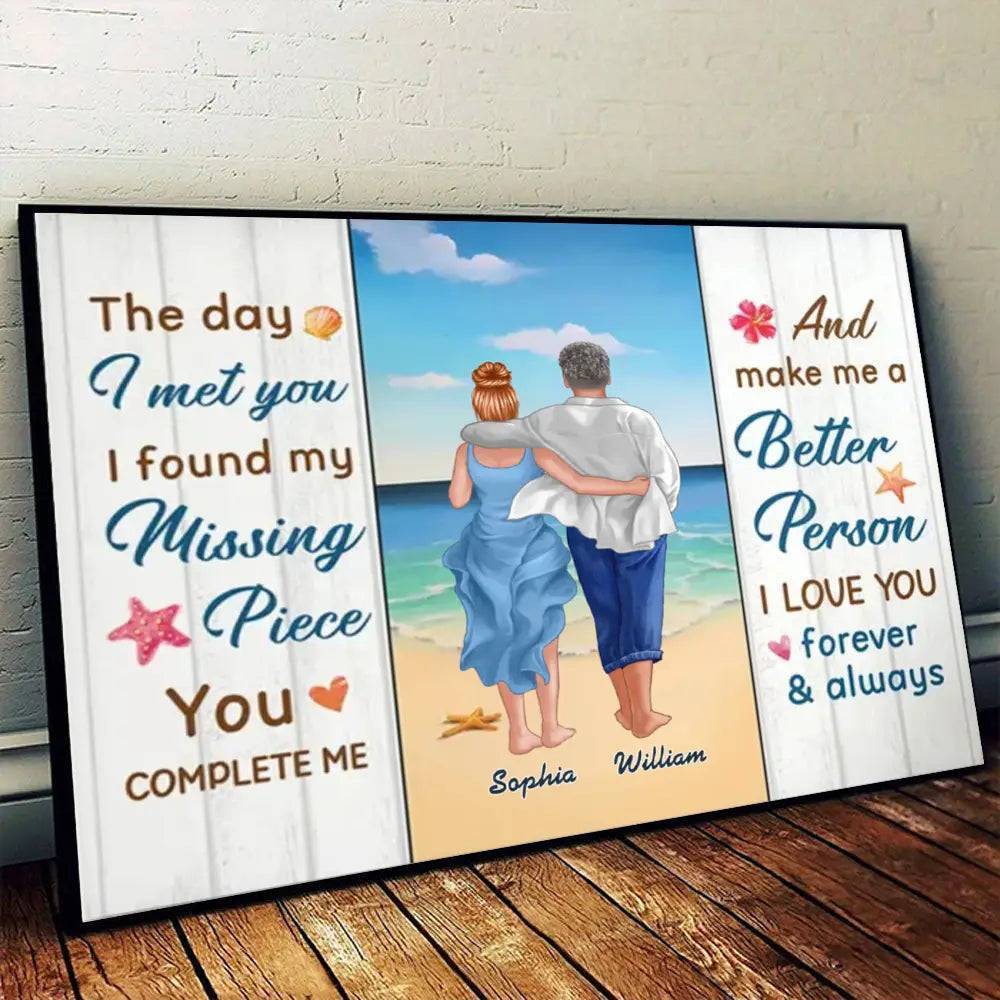 The Day I Met You - Personalized Canvas/Poster - Completing Each Other, Forever Better Together - Image 2