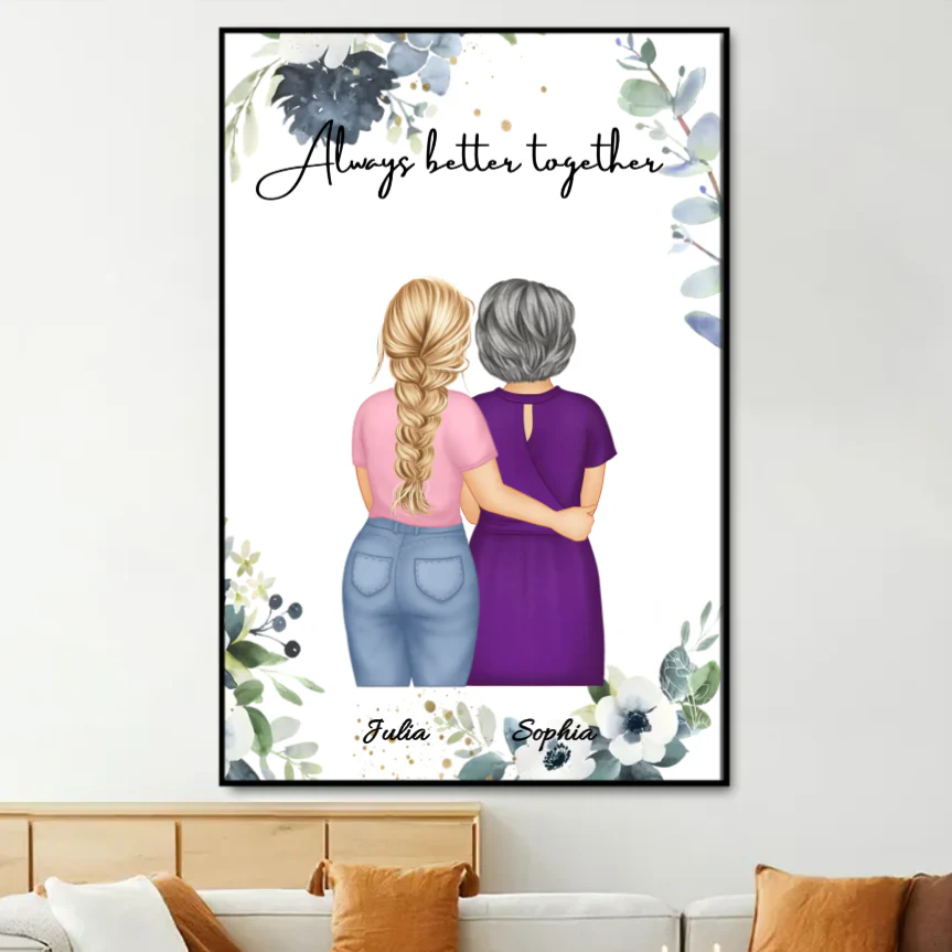 Side by Side - Personalized Poster Or Canvas Celebrating the Unbreakable Mother & Child Bond