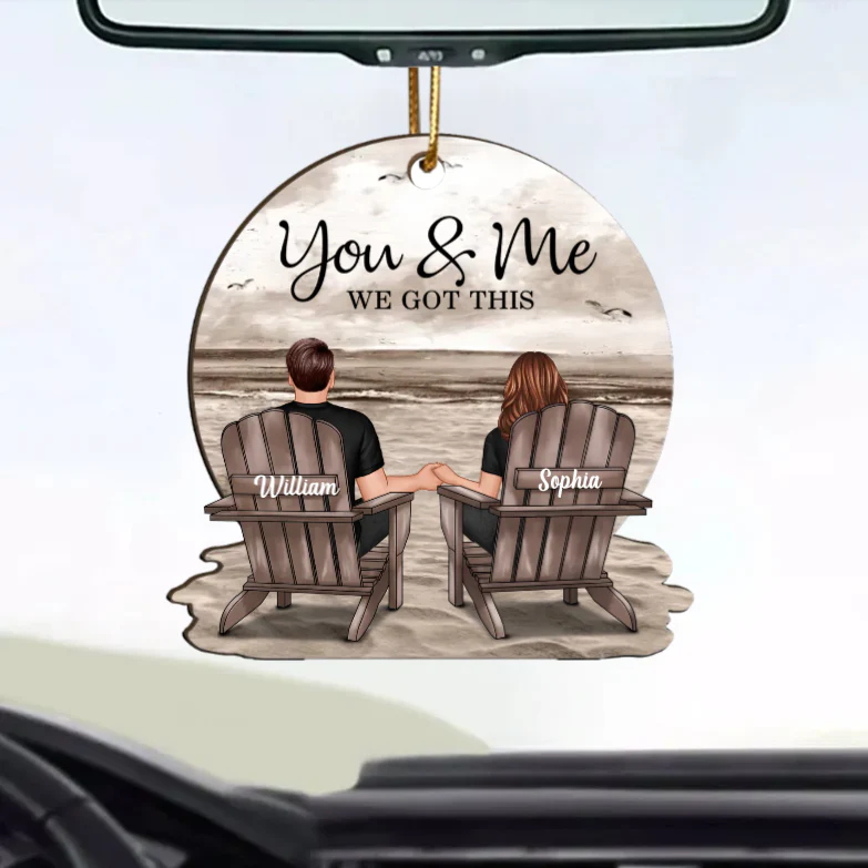 Seaside Memories - Personalized Vintage Beach Couple Wooden Or Acrylic Ornament - A Timeless Anniversary Gift for Him & Her