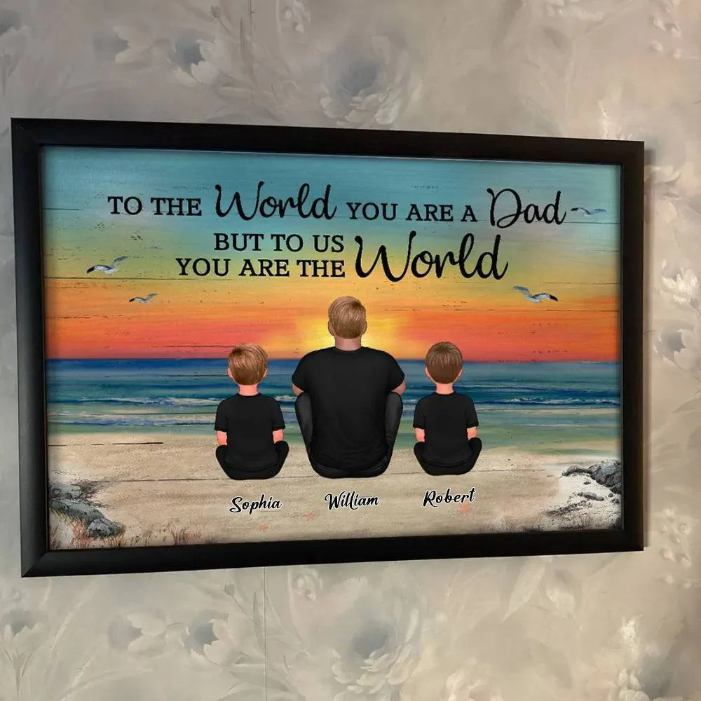 Dad And Sons Daughters Retro Vintage Beach Personalized Poster, Heartfelt Father's Day Gift For Dad, For Husband - Image 3