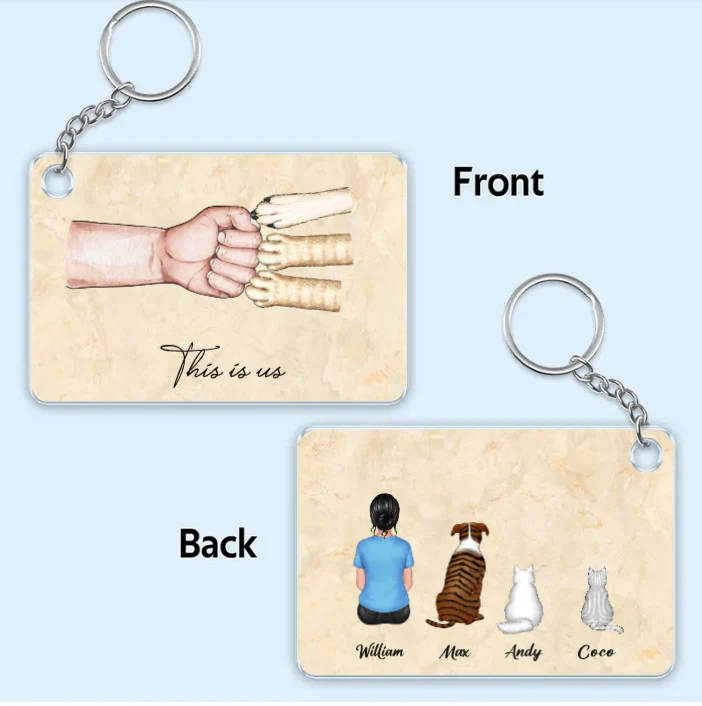 "Beach Landscape Family Sitting Back View Acrylic Or Wooden Keychain, Perfect Gift for Father's Day, for Dad or Grandpa" - Image 3