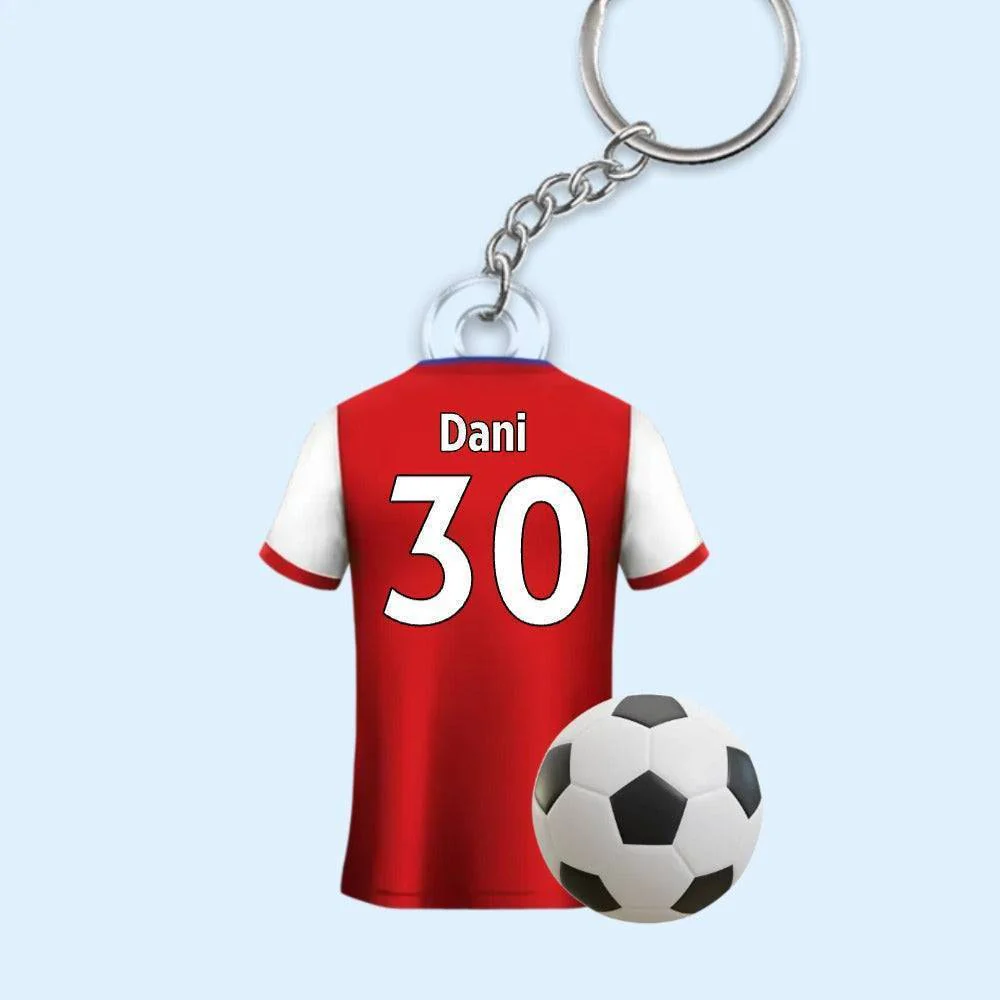 "Personalized Basketball, Soccer, American Football, Baseball Jersey Gift - Custom Acrylic Keychain for Sister, Son , Husband, Him - Perfect Sports Memorabilia Gift" - Image 5