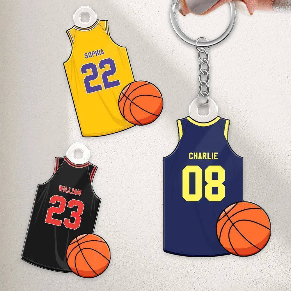 "Personalized Basketball, Soccer, American Football, Baseball Jersey Gift - Custom Acrylic Keychain for Sister, Son , Husband, Him - Perfect Sports Memorabilia Gift" - Image 8