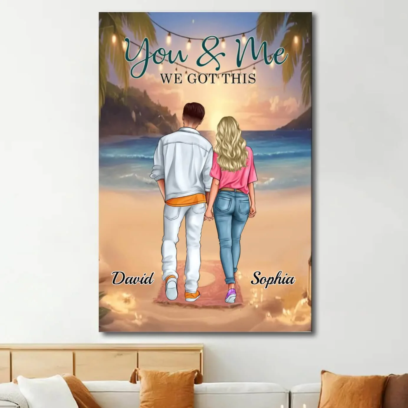 Together We Conquer - 'You & Me, We Got This' Personalized Poster or Canvas or Keychain or Shirt for Couples - Image 3