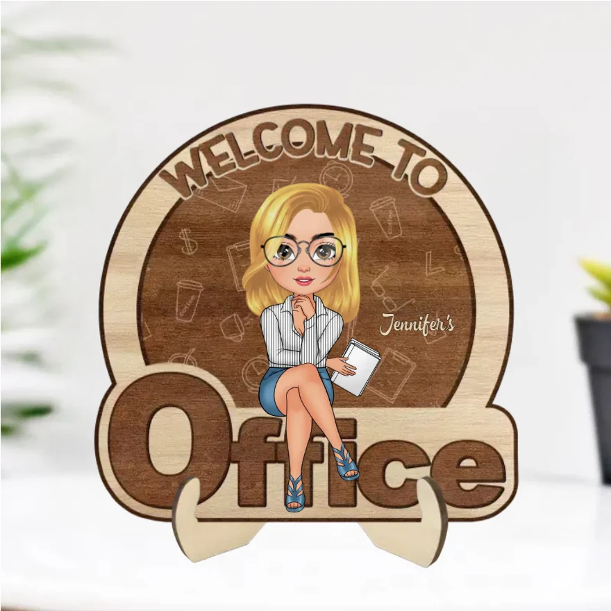 Personalized Wooden Teacher Sign - Custom Office Decor Gift - Image 3