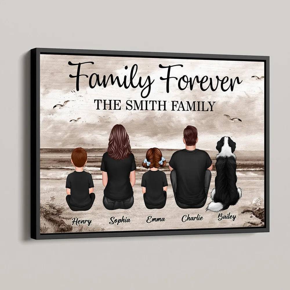 Family Forever Beach Design - Personalized Wallet Card, Blanket, Cotton Tote Bag, Wooden Carhanger, LED Plaque, Keychain and Poster, Unique Gift - Image 8