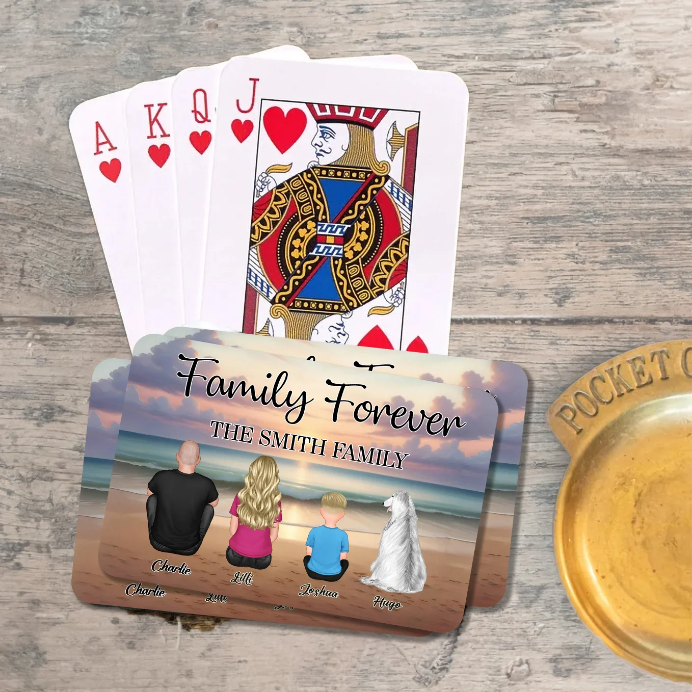 Family Forever Beach Back-View Personalized Playing Cards – Creative Gift for Siblings & Friends - Image 5