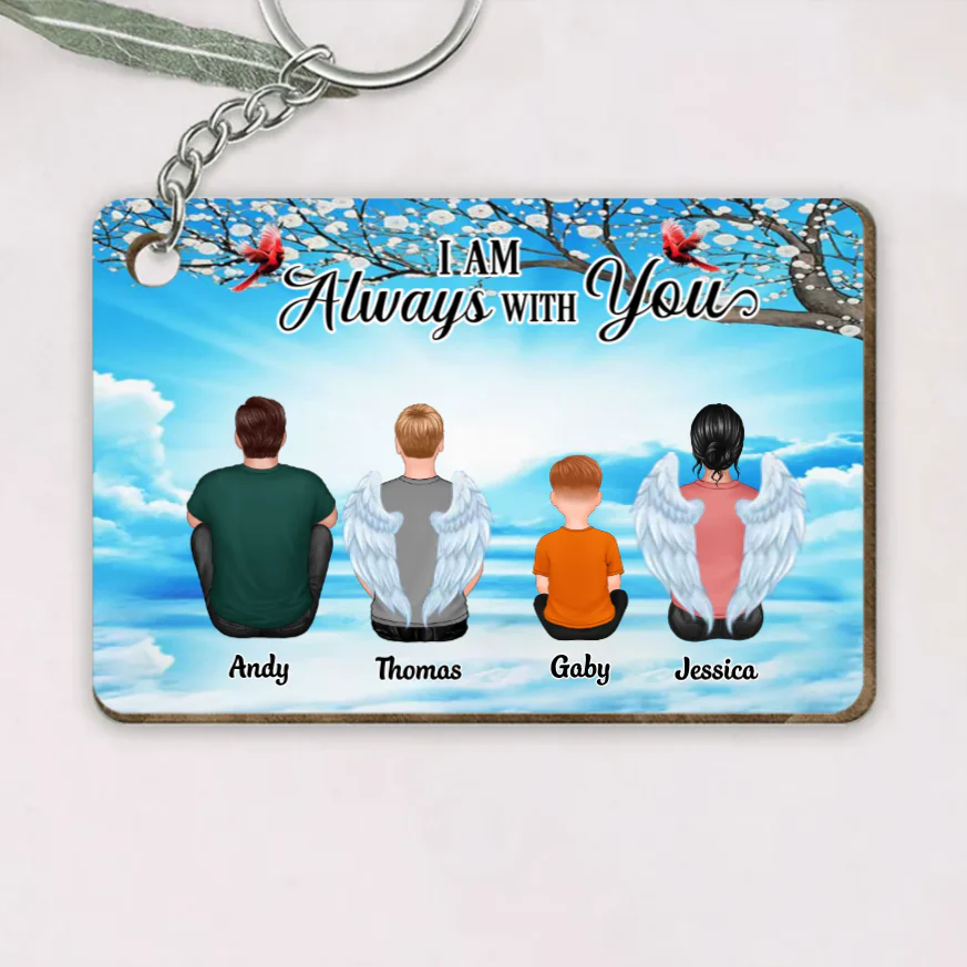 Memory Family Back View Design - Personalized Keychain, Poster, Car Hanger, Wallet Card, Pillow, and Sticker, Unique Gift - Image 4