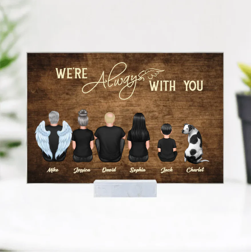 Personalized We're Always With You Wooden Plaque, Keychain, Poster or Canvas, Car Hanger and Wallet Card - Unique Memorial Gift for Loved Ones - Image 2