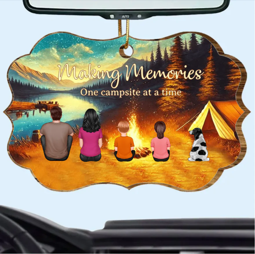 Making Memories Around the Campfire - Personalized Carhanger, Keychain, Poster or Canvas, Plaque, Wallet Card - Unique Family Camping Gift - Image 2