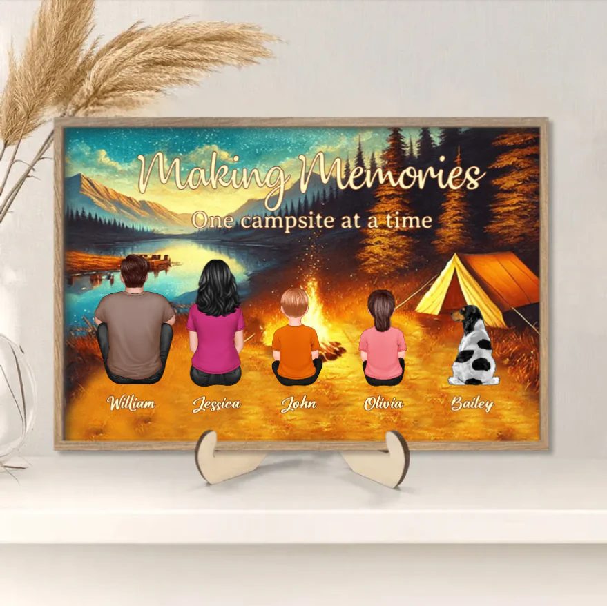 Making Memories Around the Campfire - Personalized Carhanger, Keychain, Poster or Canvas, Plaque, Wallet Card - Unique Family Camping Gift - Image 7